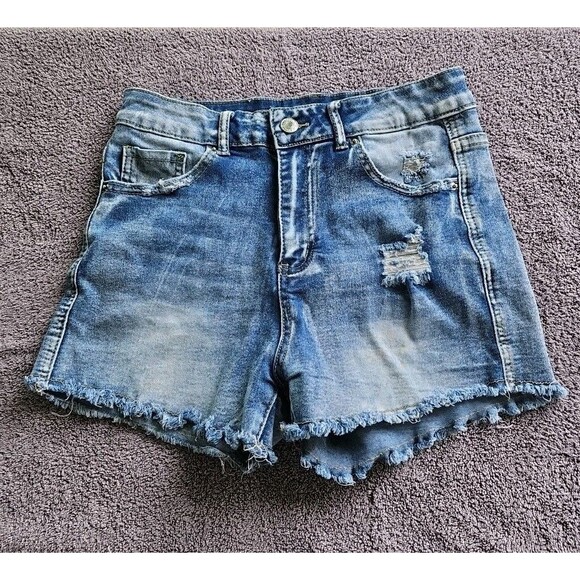 SHEIN Pants - SHEIN Women's Size 6 Medium Cutoff Distressed Mid Rise Stretch Jean Shorts
